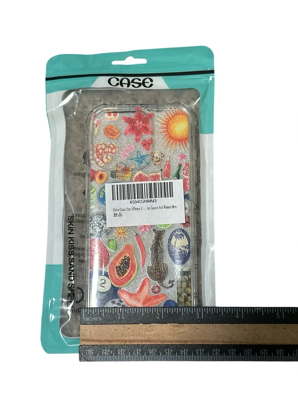 Glitter‎ Beach Icons Clear Phone Case - Teal Accents